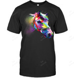 Horse Colorful Horse's Head Pop Art Men Tank Top V-Neck T-Shirt