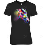 Horse Colorful Horse's Head Pop Art Women Tank Top V-Neck T-Shirt
