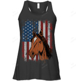 Horse American Flag Patriotic Horseback Women Tank Top V-Neck T-Shirt