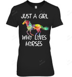 Just A Girl Who Loves Horses 5 Women Tank Top V-Neck T-Shirt