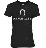 Ranch Life Horse Shoe Graphic Women Tank Top V-Neck T-Shirt