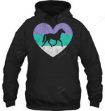 Horse Heart Retro Vintage Sweatshirt Hoodie Long Sleeve