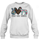 Peace Love Horses Sweatshirt Hoodie Long Sleeve