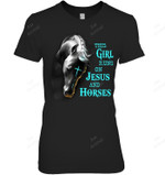 Horse This Girl Runs On Jesus And Horses Women Tank Top V-Neck T-Shirt