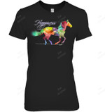 Horse Happiness Watercolor Art Women Tank Top V-Neck T-Shirt