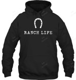 Ranch Life Horse Shoe Graphic Sweatshirt Hoodie Long Sleeve