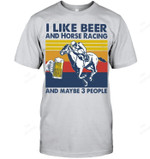 I Like Beer And Horse Racing And Maybe 3 People Men Tank Top V-Neck T-Shirt