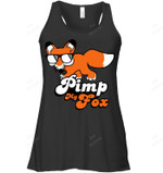 Pimp My Fox Animal Sunglasses Fox Women Tank Top V-Neck T-Shirt