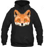 Fox Head Low Poly Animal Illustration Art Wilderne Hoodies Fox Sweatshirt Hoodie Long Sleeve