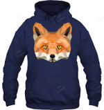 Fox Head Low Poly Animal Illustration Art Wilderne Hoodies Fox Sweatshirt Hoodie Long Sleeve