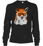 Fox Hipster Fox Sweatshirt Hoodie Long Sleeve
