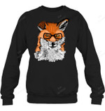 Fox Hipster Fox Sweatshirt Hoodie Long Sleeve