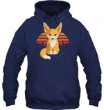Retro Vintage Fennec Fox Kids Girls Cute Foxes Gift Fox Sweatshirt Hoodie Long Sleeve