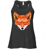 Cool Cute Graphic Fox Face Head Fox Women Tank Top V-Neck T-Shirt
