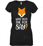 What Does The Fox Say Design Fox Women Tank Top V-Neck T-Shirt