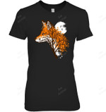 Tree Fox Long Sleeve Beautiful Animal Fox Women Tank Top V-Neck T-Shirt