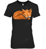 Sleeping Fox Animal Funny Woodland Creature Gift Pullover Hoodie Fox Women Tank Top V-Neck T-Shirt