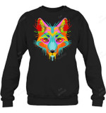 Splash Art Fox I Gifts For Fox Lovers Fox Sweatshirt Hoodie Long Sleeve