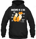 Anatomy Of A Fox Cute Sweet Carnivore Funny Animal Gift Premium Fox Sweatshirt Hoodie Long Sleeve