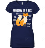 Anatomy Of A Fox Cute Sweet Carnivore Funny Animal Gift Premium Fox Women Tank Top V-Neck T-Shirt
