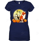 Funny Fox Halloween Costumefox Women Tank Top V-Neck T-Shirt