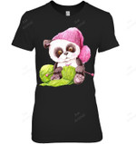Panda Is Kniting Women Tank Top V-Neck T-Shirt