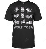 Wolf Yoga Wolf Yoga Pose Meditation Men Tank Top V-Neck T-Shirt