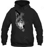 Split Face Wolf Shirts Magical Wolves Sweatshirt Hoodie Long Sleeve