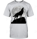 Wolf In Moon Light T Shirt Cool Full Dog Pup Howling Tee 1 Men Tank Top V-Neck T-Shirt
