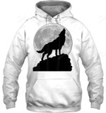 Wolf In Moon Light T Shirt Cool Full Dog Pup Howling Tee 1 Sweatshirt Hoodie Long Sleeve