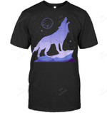 Wild Animal Wildlife Full Moon Howling Wolf Men Tank Top V-Neck T-Shirt