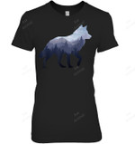 Lone Wolf Survives The Mountain Silhouette Art Women Tank Top V-Neck T-Shirt