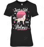 Just A Girl Who Loves Wolves Women Tank Top V-Neck T-Shirt
