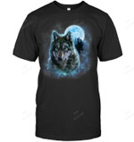 Grey Wolf Icy Moon Forest Galaxy Men Tank Top V-Neck T-Shirt
