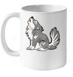 Cute Baby Howling Wolf Cub Sketch Gifts Costume Stuff Gifts Mug