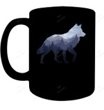 Lone Wolf Survives The Mountain Silhouette Art Mug