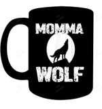 Momma Wolf Shirt Matching Family Tribe Wolves Moon Mom Mum Mug