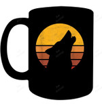 Wolf Vintage Sunset Trendy Animal Silhouette Graphic Mug