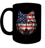Wolf American Flag Usa Mug