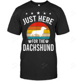 Just Here For Dachshund Dog Lovers Men Tank Top V-Neck T-Shirt