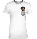 Dachshund Wiener Dog Weenie Chest Pocket Dog Lover & Owner Women Tank Top V-Neck T-Shirt
