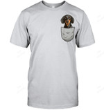 Dachshund Wiener Dog Weenie Chest Pocket Dog Lover & Owner Men Tank Top V-Neck T-Shirt