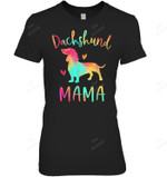 Dachshund Mama Colorful Doxie S Dog Mom Women Tank Top V-Neck T-Shirt