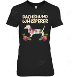 Dachshund Whisperer Flower Weiner Sausage Dog Women Tank Top V-Neck T-Shirt