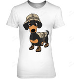 Funny Dachshund Dog Hiking Camping Women Tank Top V-Neck T-Shirt