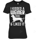 Kissed Weiner Dog I Liked It Funny Dachshund Women Tank Top V-Neck T-Shirt