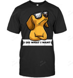 Dachshund I Do What I Want Funny Stubborn Dog Men Tank Top V-Neck T-Shirt