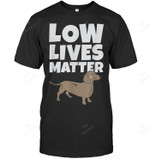 Funny Weiner Dog Daschund Low Lives Matter Men Tank Top V-Neck T-Shirt