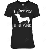 I Love My Little Weiner Dachshund Dog Lover Women Tank Top V-Neck T-Shirt