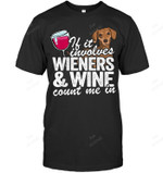 If It Involves Wieners & Wine Count Me In Doxie Dachshund Men Tank Top V-Neck T-Shirt